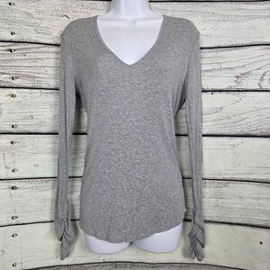 Victoria’s Secret Gray Modal Long Sleeve V-Neck Top M